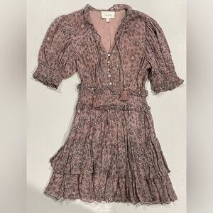 Cleobella Mauve Floral Short Sleeve Dress